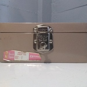 Vintage Metal File Box with Key - Woolworth Herald Square Prop, RhymeswithDaughter