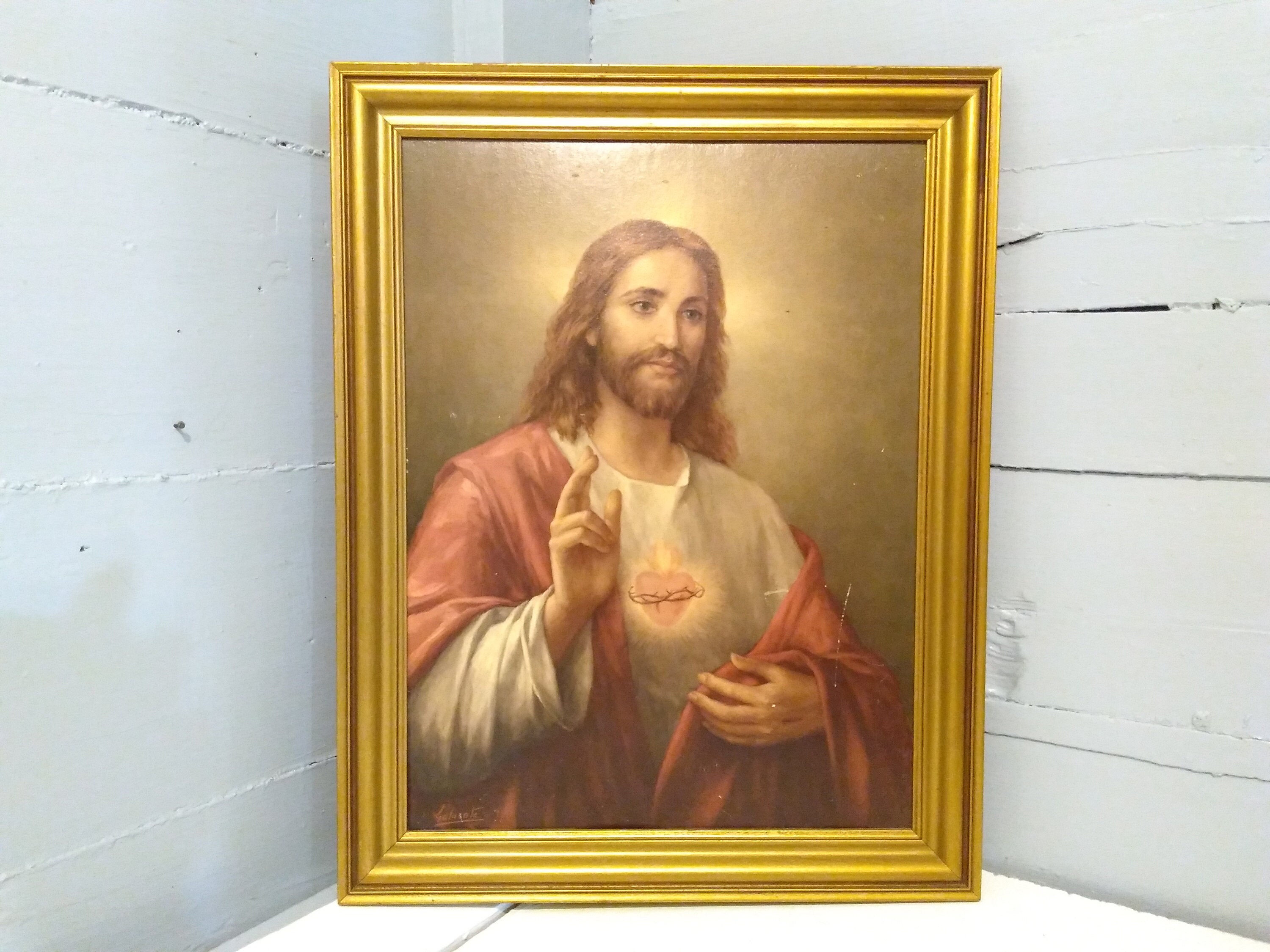 Print of Jesus Art Wall Hanging Religious Decor Christianity Photo Prop