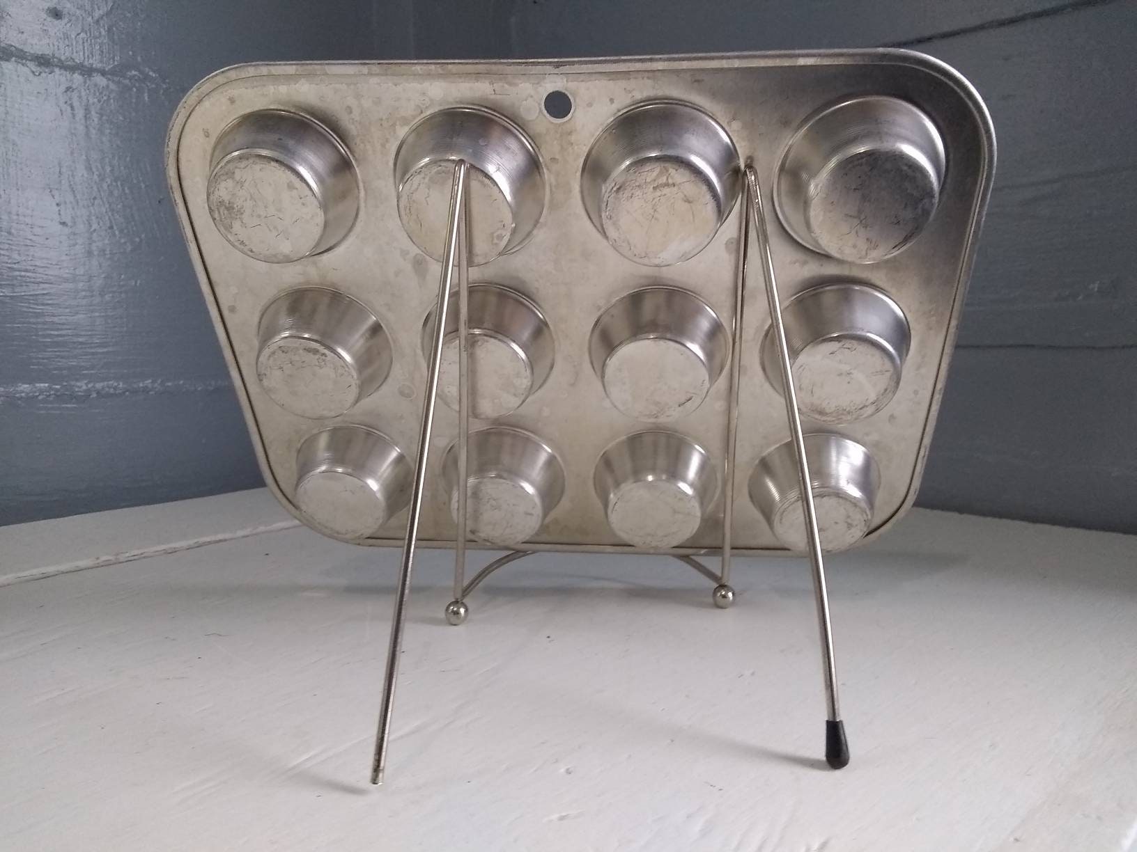 Mini Muffin Pan 12 Cup Cupcake Tin Vintage Foley Aluminum Baking