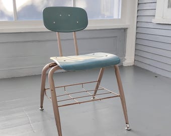 Vintage Chair with Book Nook Underneath Metal Wood RhymeswithDaughter
