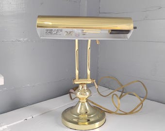 Vintage Desk Lamp Piano Lamp Brass Finish Mid Century Modern Home Decor Lighting Accent Light Reading Light Photo Prop RhymeswithDaughter
