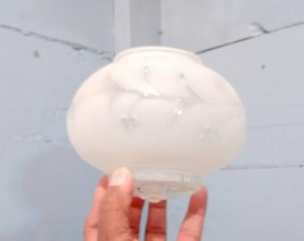 Vintage Frosted Glass Floral Ceiling Light Fixture Shade Globe Replacement Restoration RhymeswithDaughter