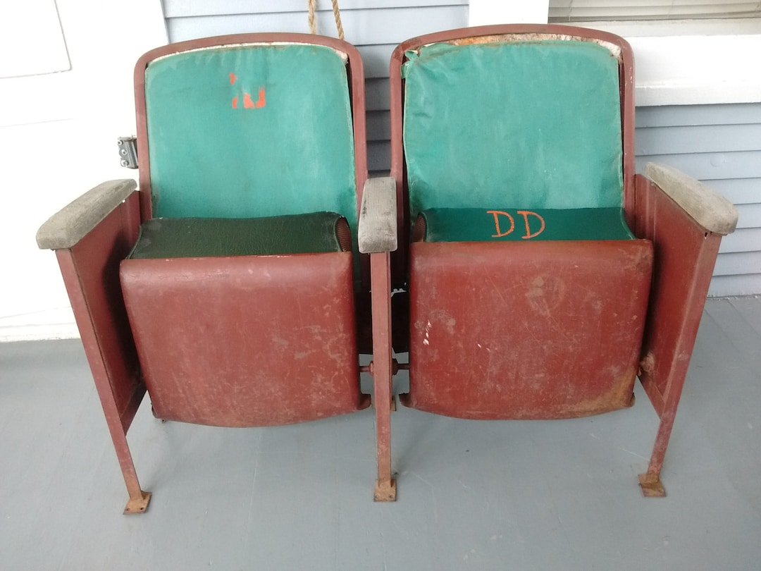 Vintage Cinema Seats Movie Theater Seats Bucket Seats Metal Upholstered Livingroom Furniture