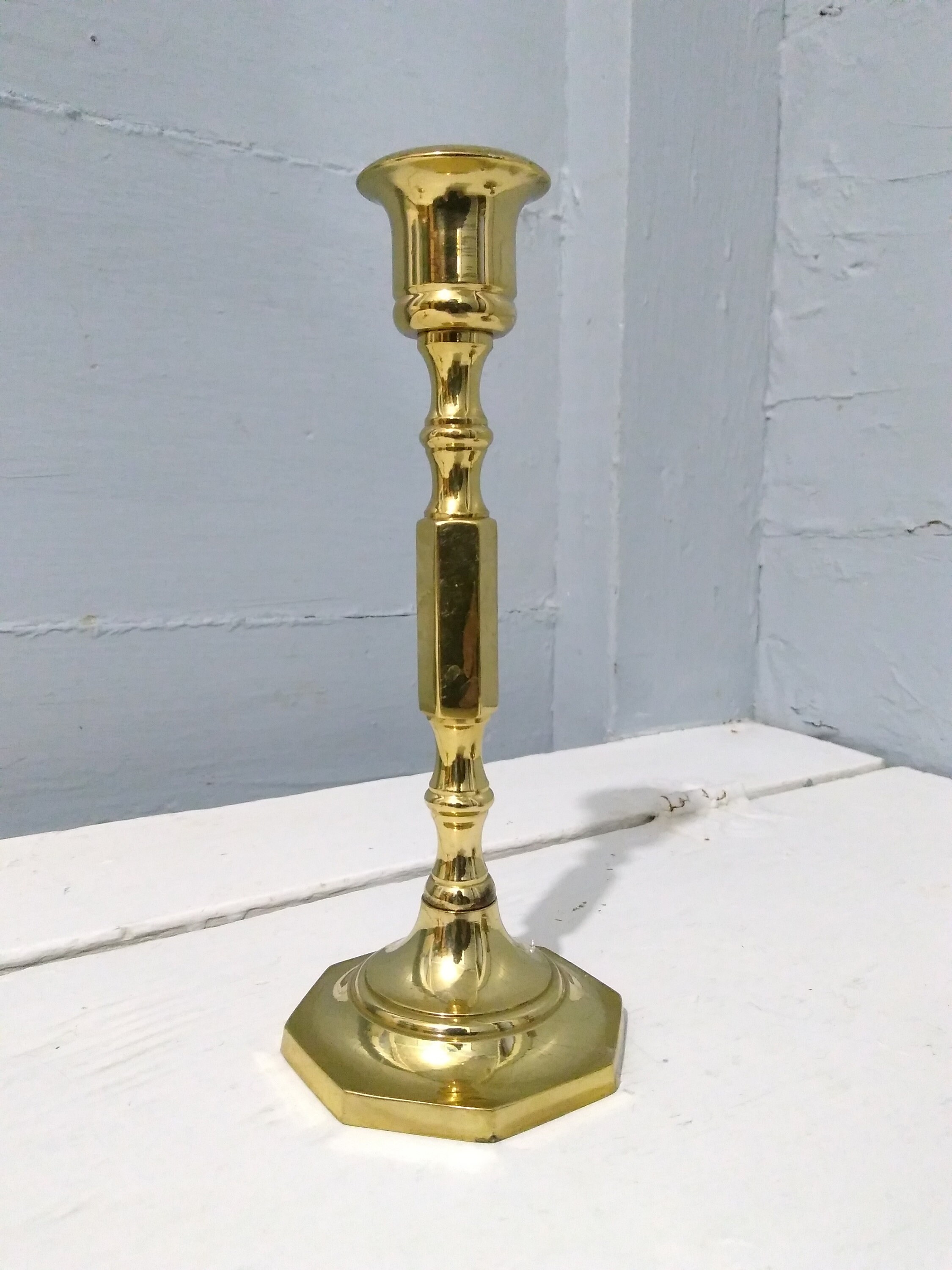 Candlestick Holders Brass Vintage Lot of 3 Chamberstick Holder Portable