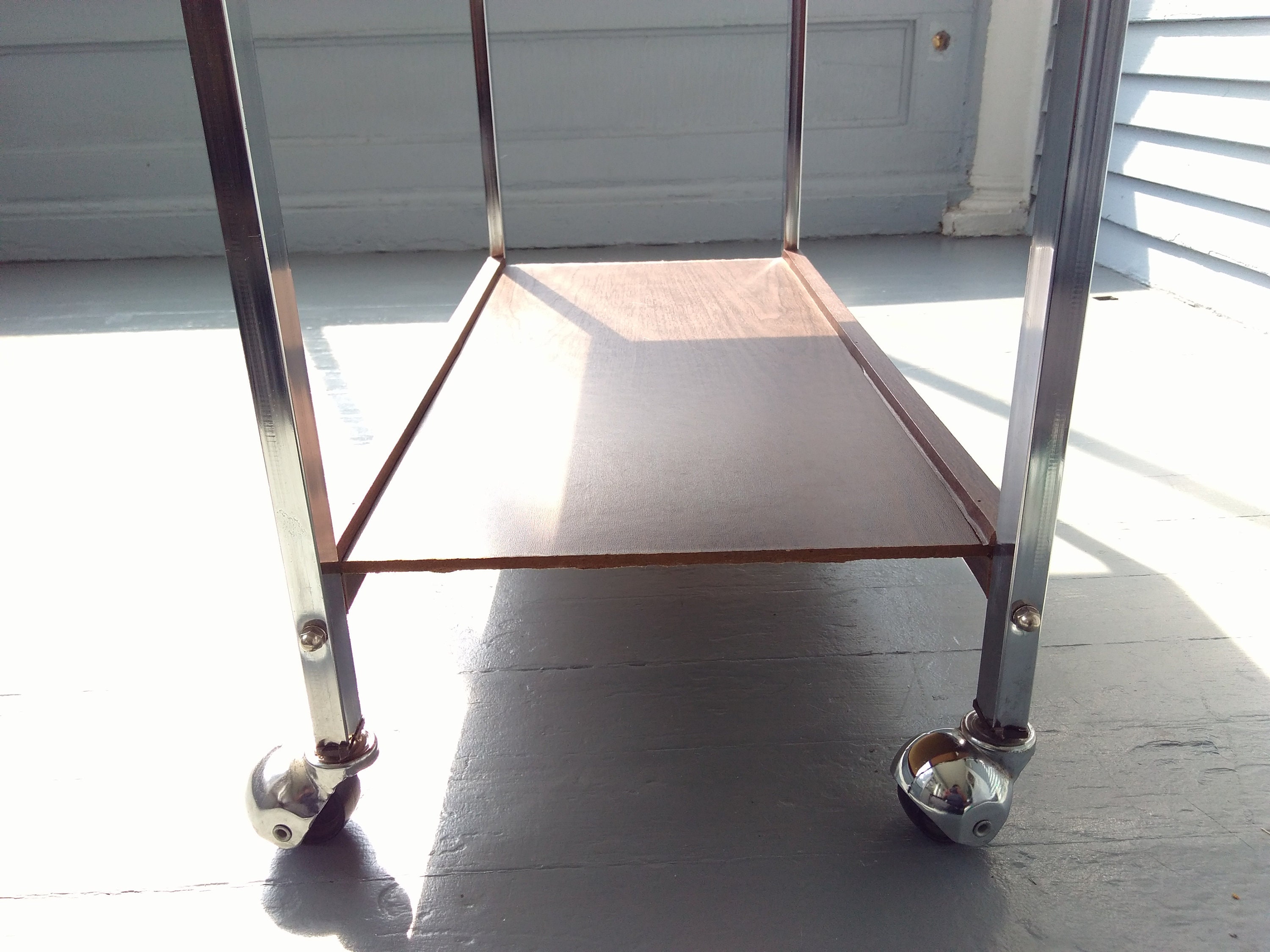 Vintage MidCentury Rolling Cart TV Cart TV Stand Plant Stand Book Shelves Photo Prop