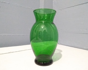 Vintage Green Glass Flower Vase Decorative MidCentury Modern RhymeswithDaughter