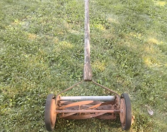 Antique, Push, Lawn Mower,  Grass Cutter, Rotary, Eco Friendly, Heavy Duty, Works Well, RhymeswithDaughter