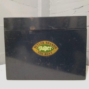 Vintage Decorative Metal Box Industrial Shabby Chic Home Office Decor Photo Prop Blue Storage Box RhymeswithDaughter