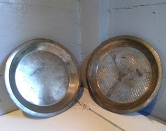 Metal Pie Pans 9 inch Round Cake King Vintage  Textured and Plain Baking Kitchen Decor RhymeswithDaughter