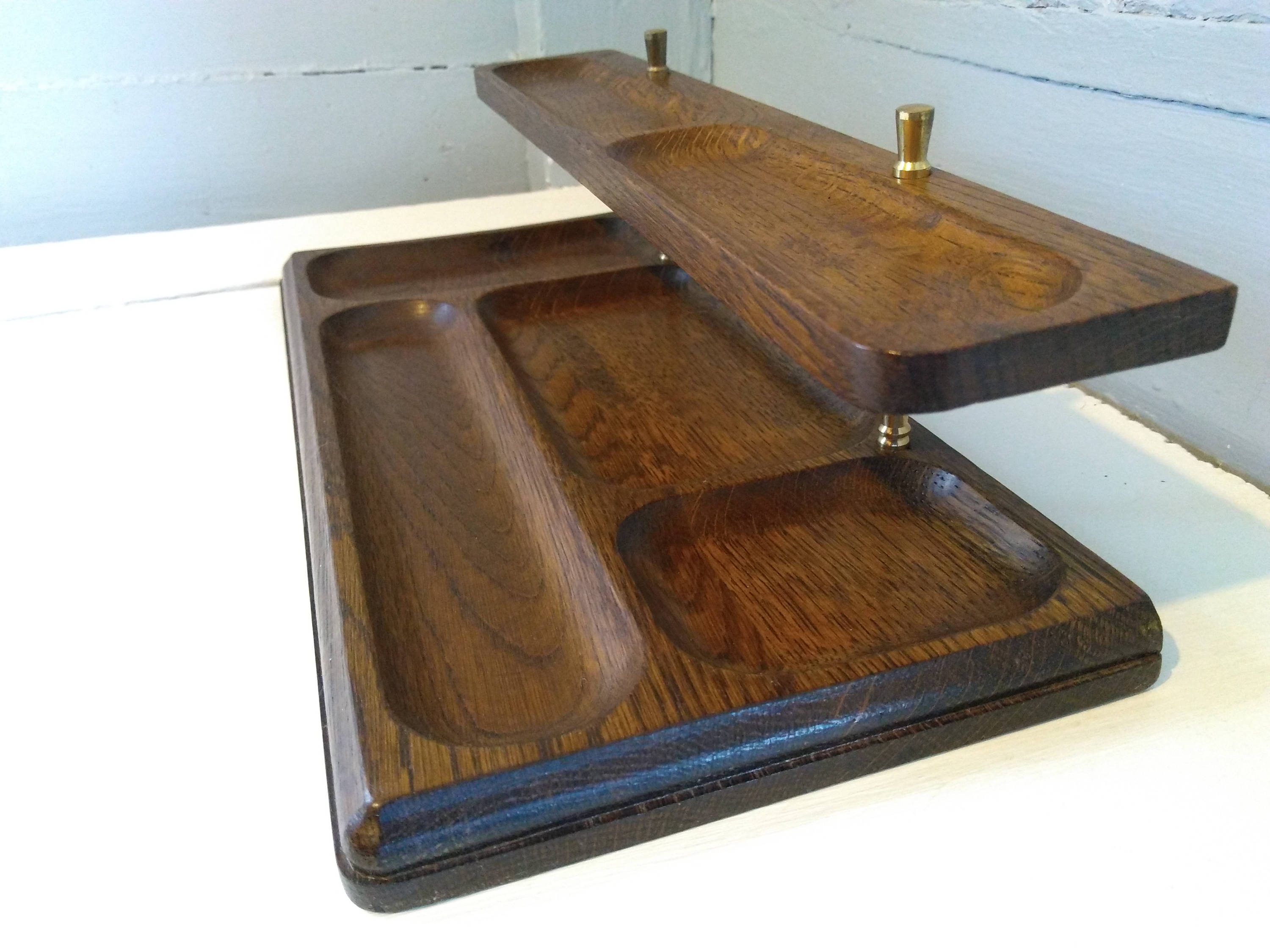 Vintage, Desk Caddy, Desk Organizer, Dresser Valet, Catch all, Wood