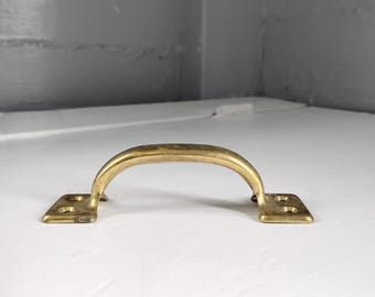 Vintage 4 Inch Screen Door Handle Cabinet Pull – Brass Finish Rustic Farmhouse Restoration Hardware, RhymeswithDaughter