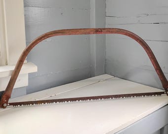 Antique Bow Saw, 30 Inch Blade, Old Hand Tools, Primitive, Farm House Decor, Rustic Decor, Cottage Tool, Home Decor, RhymeswithDaughter