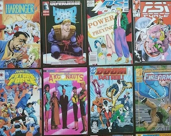 Comic Book Collection by Valiant Comics Eclipse Comics Impact Comics Eternity Comics Malibu Comics DC Comics RhymeswithDaughter