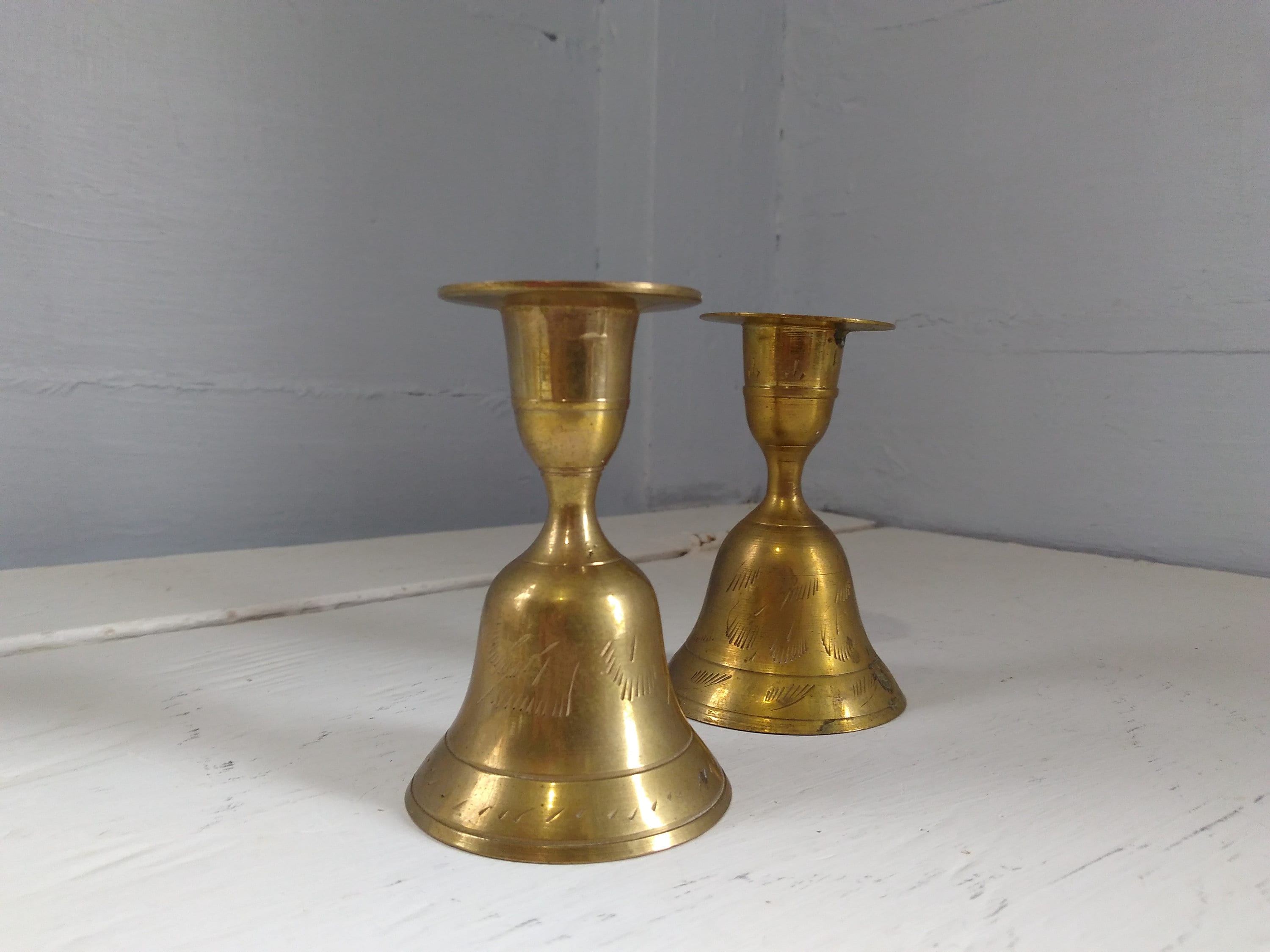 Brass Bell Candle Holder by OldFangledFinds on Etsy