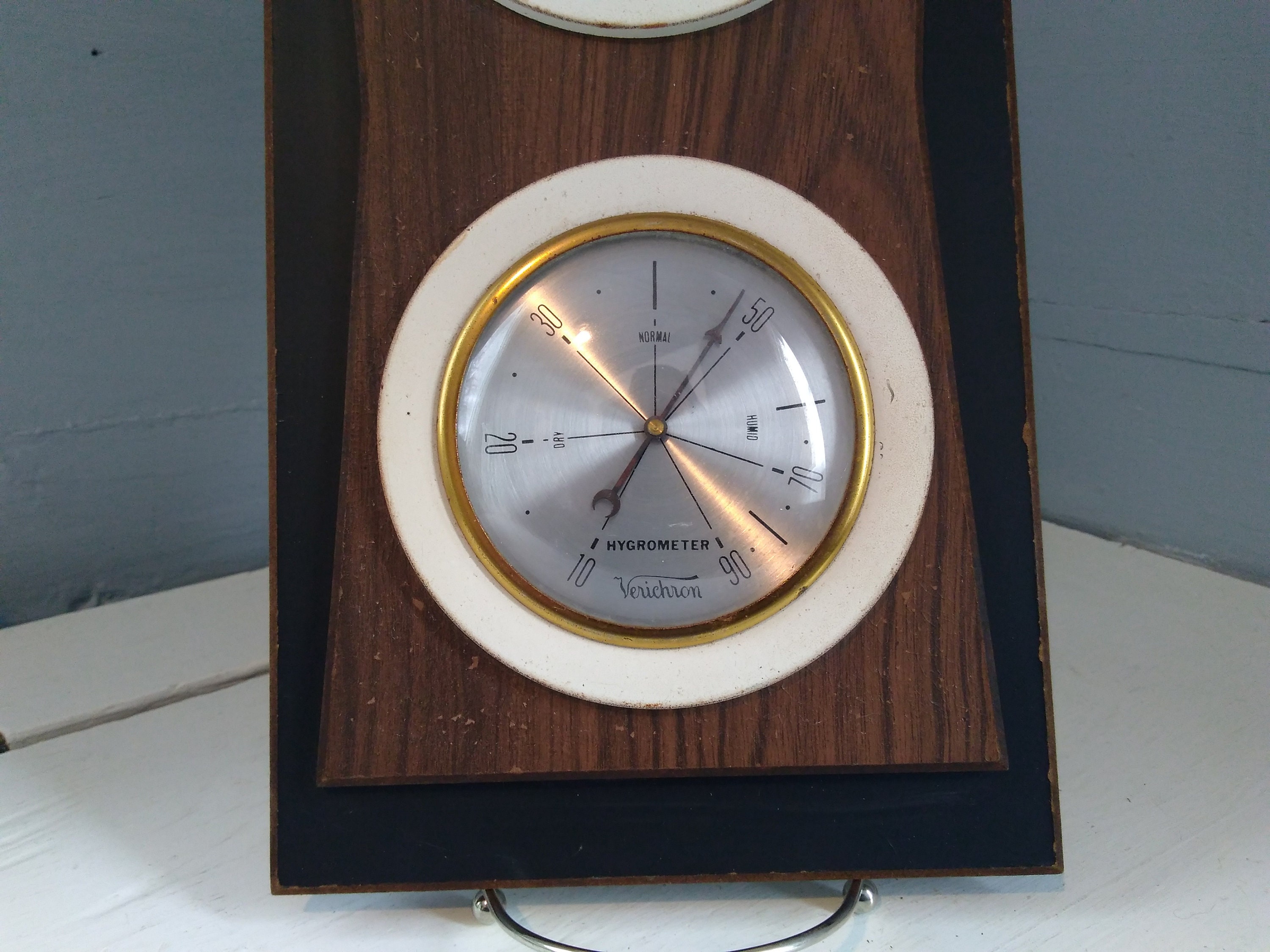 Vintage MidCentury Indoor Weather Station Verichron Thermometer