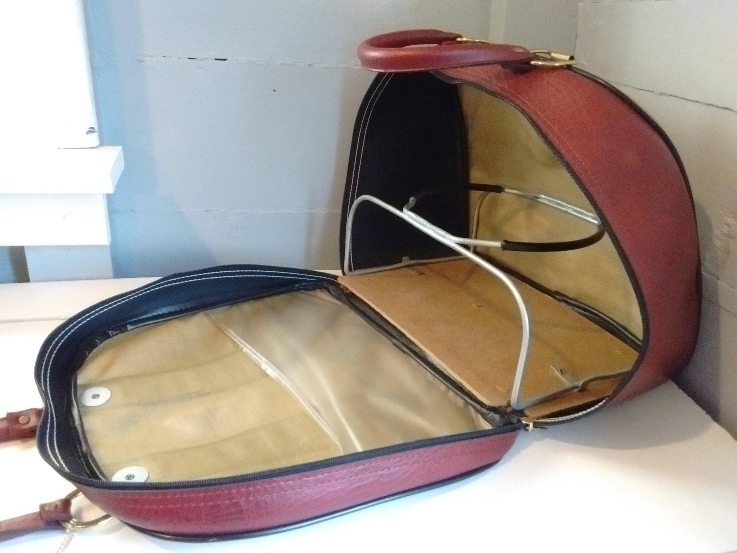 Vintage, Bowling Bag, Large, Maroon, Tan, Retro, Bowling, Vintage Sporting Goods, Bowling