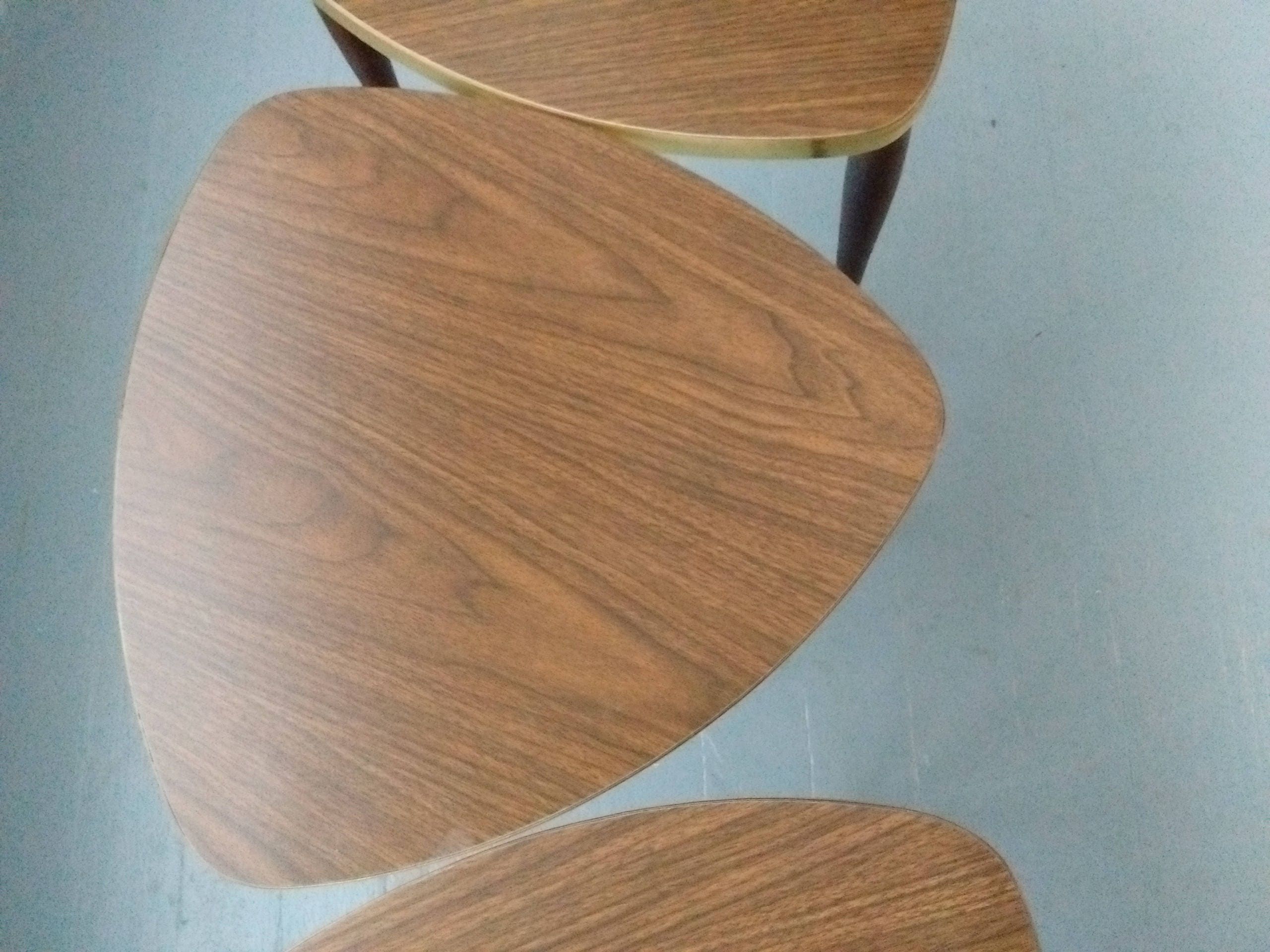 Sale, Vintage, Stacking Tables, Triangle, Guitar Pic, Mid Century ...