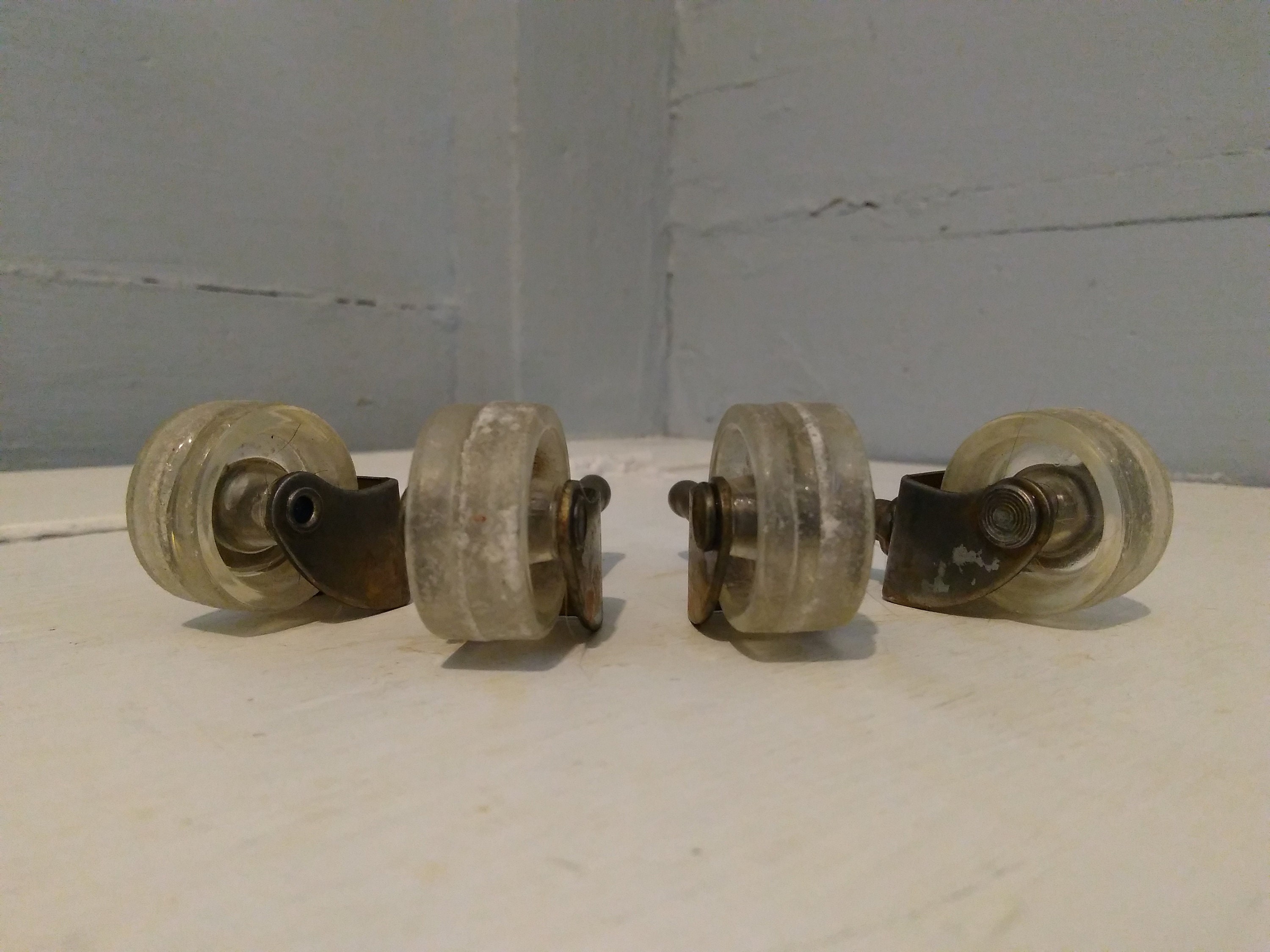 Four Vintage 1 1/4 Inch Wheel Caster Furniture Caster Furniture Wheel