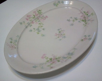 Haviland Antique Serving Platter Oval China Floral Country Farmhouse Kitchen Decor Dining Room Decor Photo Prop RhymeswithDaughter