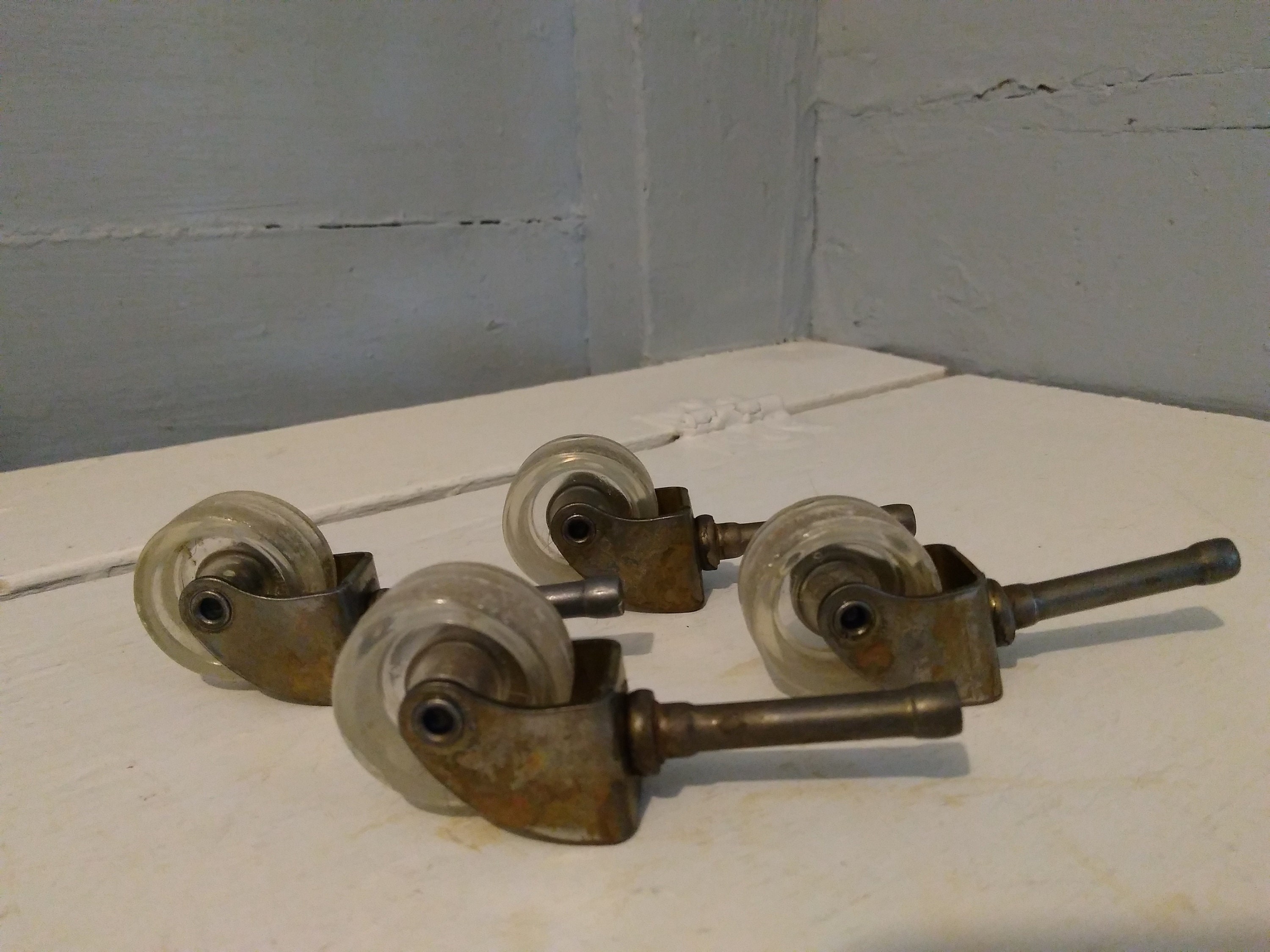 Four Vintage 1 1/4 Inch Wheel Caster Furniture Caster Furniture Wheel