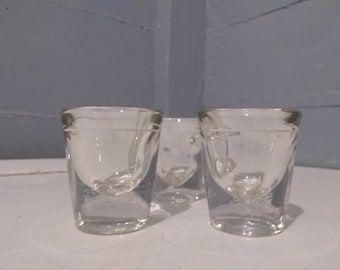 Collection of Three Shot Glasses Barware Gift Idea Collectors Photo Prop RhymeswithDaughter