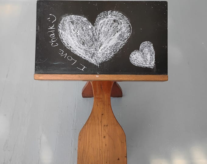 Featured listing image: Vintage Kids Chalkboard Desk & Chair - Wood Children's Furniture, RhymeswithDaughter