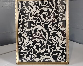 Vintage Metal  8x10 Picture Frame Brass Plated Mid Century Modern Easel Back Table Top Wedding/Family Photo Frame RhymeswithDaughter