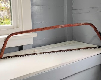 Vintage Bow Saw, Two Person Logging Saw, Trail Saw, 36" Blade, Old Hand Tool, Tree Trimmer, Cabin/Cottage Tool, RhymeswithDaughter