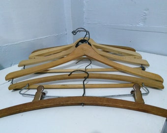 Vintage Collection of Wood Hangers Clothes Hangers Pant Hangers Lot of 6 Closet Accessory Photo Prop RhymeswithDaughter