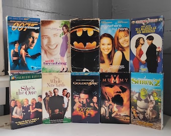 Vintage VHS Video Tapes Movies; Batman, Shrek 2, The Mummy, Still Breathing, Anywhere But Here, So I Married an Axe Murderer and more...