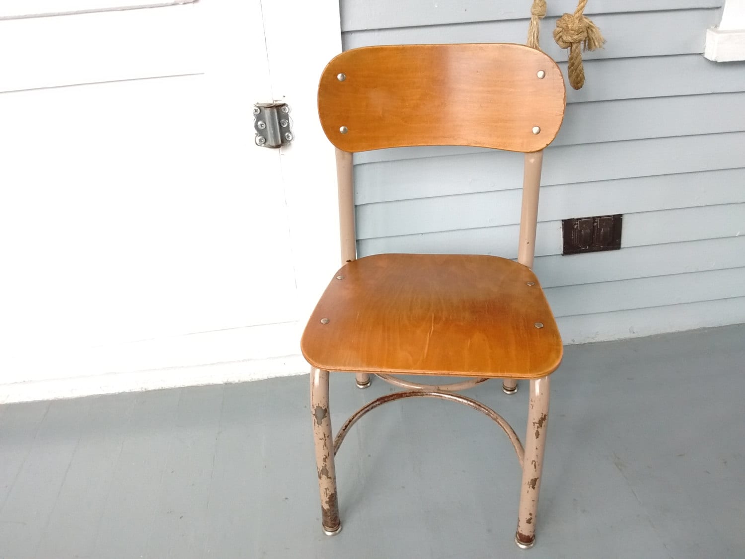 Vintage, Kids Chair, Childrens Chair, School House Chair, Metal, Wood