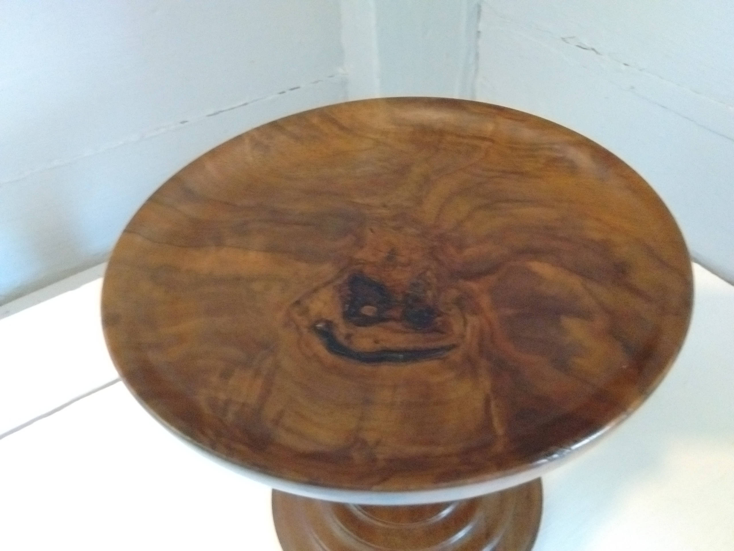 Vintage, Wood Pedestal Bowl, Pillar Candle Holder, Wood Bowl