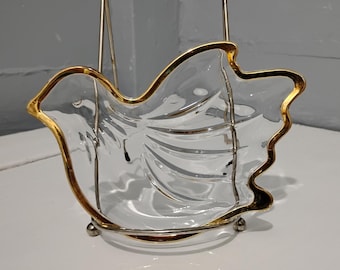 Vintage Mikasa Gold Rimmed Dove Dish Clear Glass Gold Rim Candy Dish Mint Bowls Serving Dishes Jewelry/Trinket Dish RhymeswithDaughter