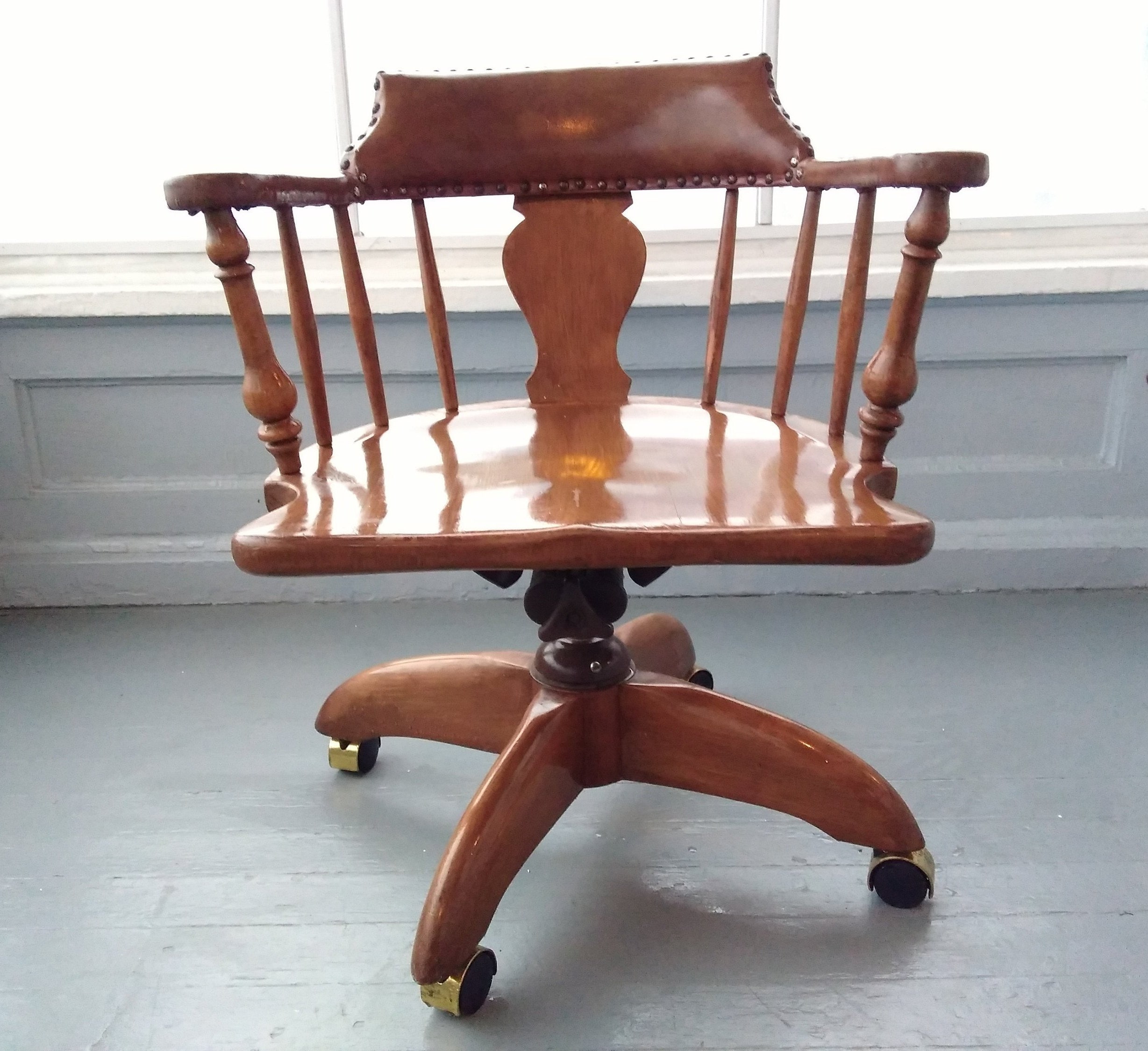 Vintage Captains Chair Desk Chair Office Chair Rolling Chair