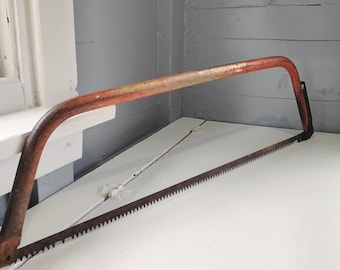 Vintage Bow Saw, Logging Saw, Trail Saw, 30" Blade, Old Hand Tool, Tree Trimmer, Cabin/Cottage Tool, Rustic Home Decor, RhymeswithDaughter