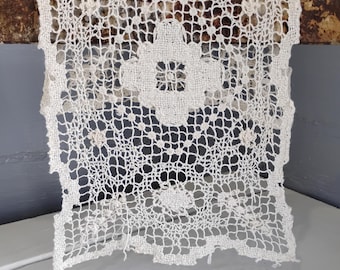 Doily Table Linen Crochet Vintage 11 x 7 Rectangle Cotton Table Decor Country Farmhouse Photo Prop  RhymeswithDaughter
