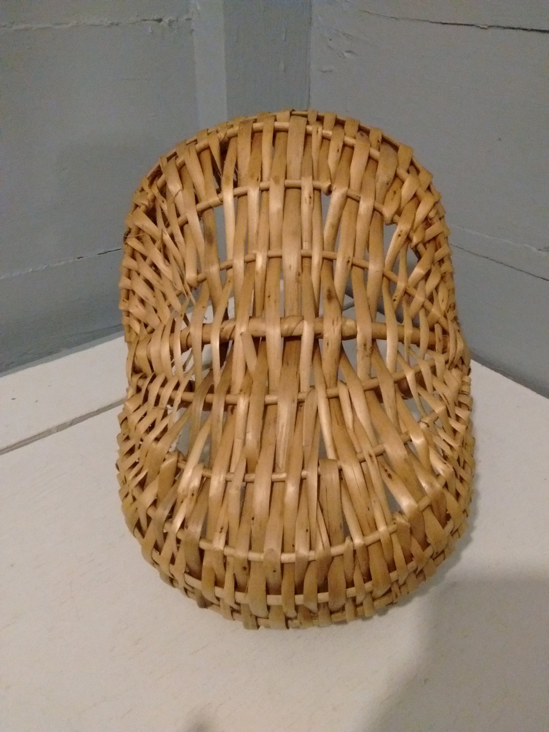 Wicker Basket with Handle, Large, Oval, Vintage, Farmhouse Kitchen Decor