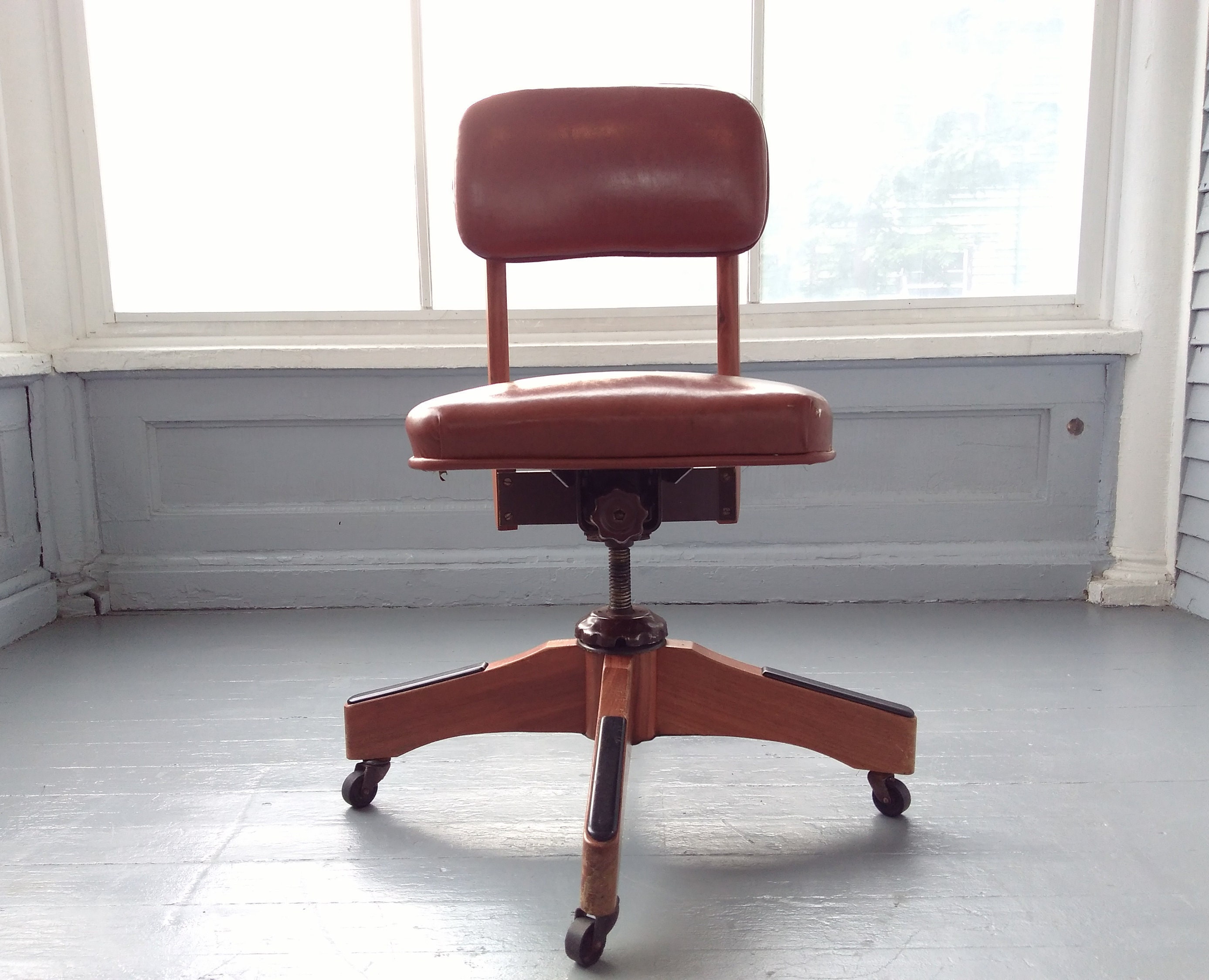 Vintage Midcentury Industrial Office Chair Rolling Desk Chair