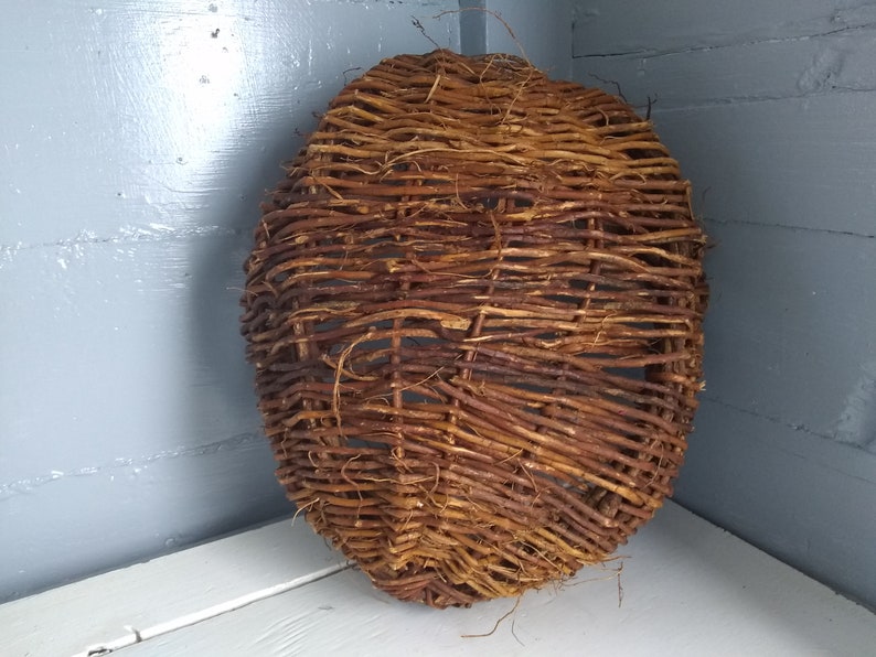 Large Vintage Grape Vine Basket Egg Shaped Boho Home Decor Natural Rustic Country Farmhouse Cottage Storage Home Decor RhymeswithDaughter image 6