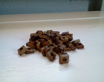 Vintage Metric 1/4 Inch Thread Square Nuts 12 oz lot Industrial Salvage RhymeswithDaughter