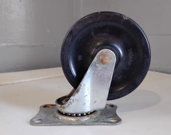 Vintage Industrial 4" Swivel Caster, Furniture Replacement Wheel
