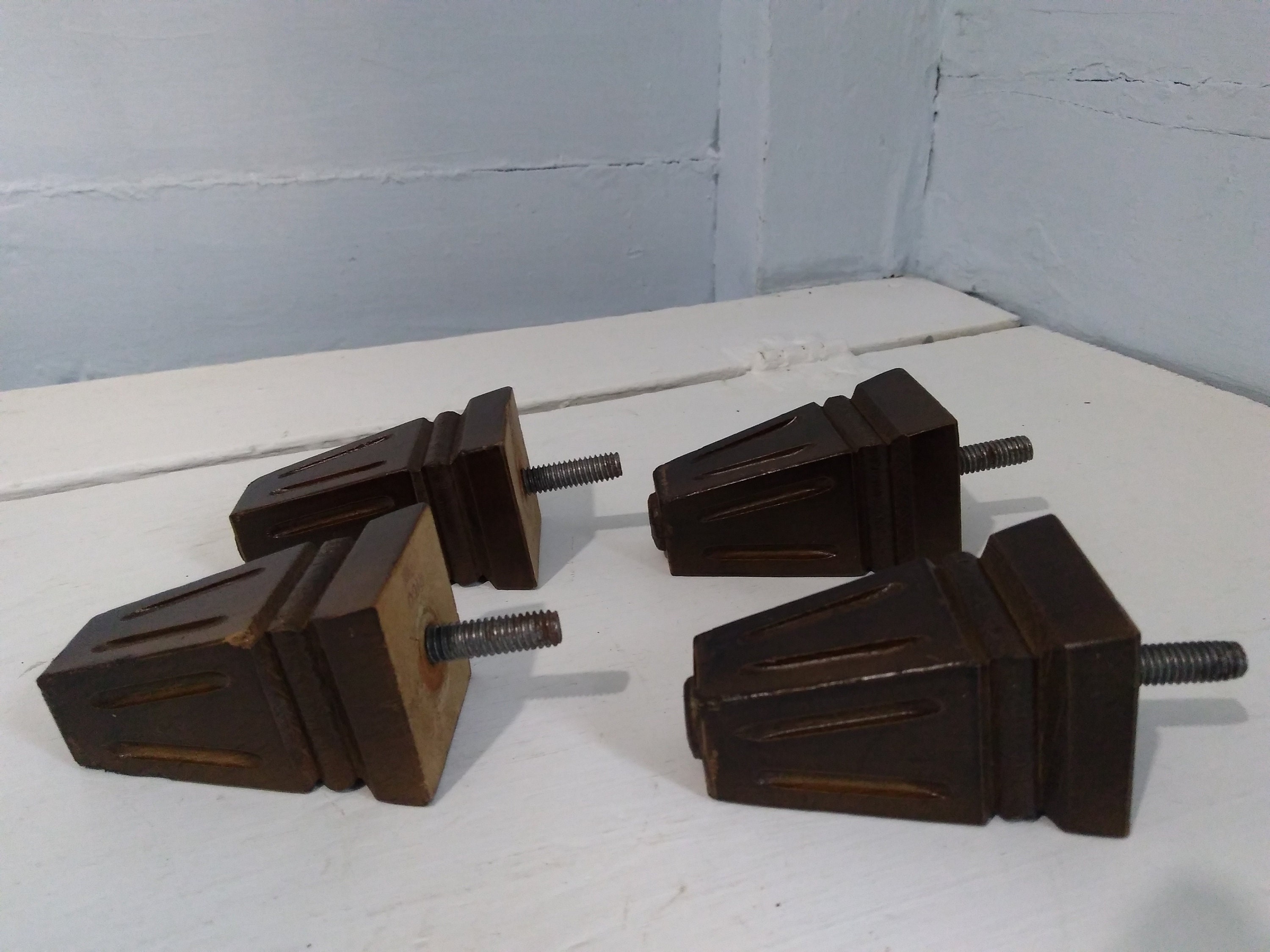Four Vintage Furniture Legs Sofa Legs Square Tapered Furniture Legs