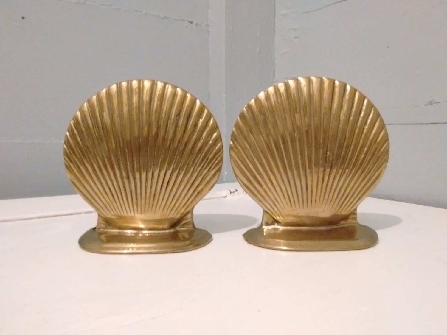 Brass Shell Bookends