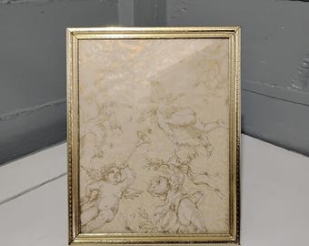 Vintage Metal  8x10 Picture Frame Brass Plated Mid Century Modern Easel Back Table Top Wedding/Family Photo Frame RhymeswithDaughter