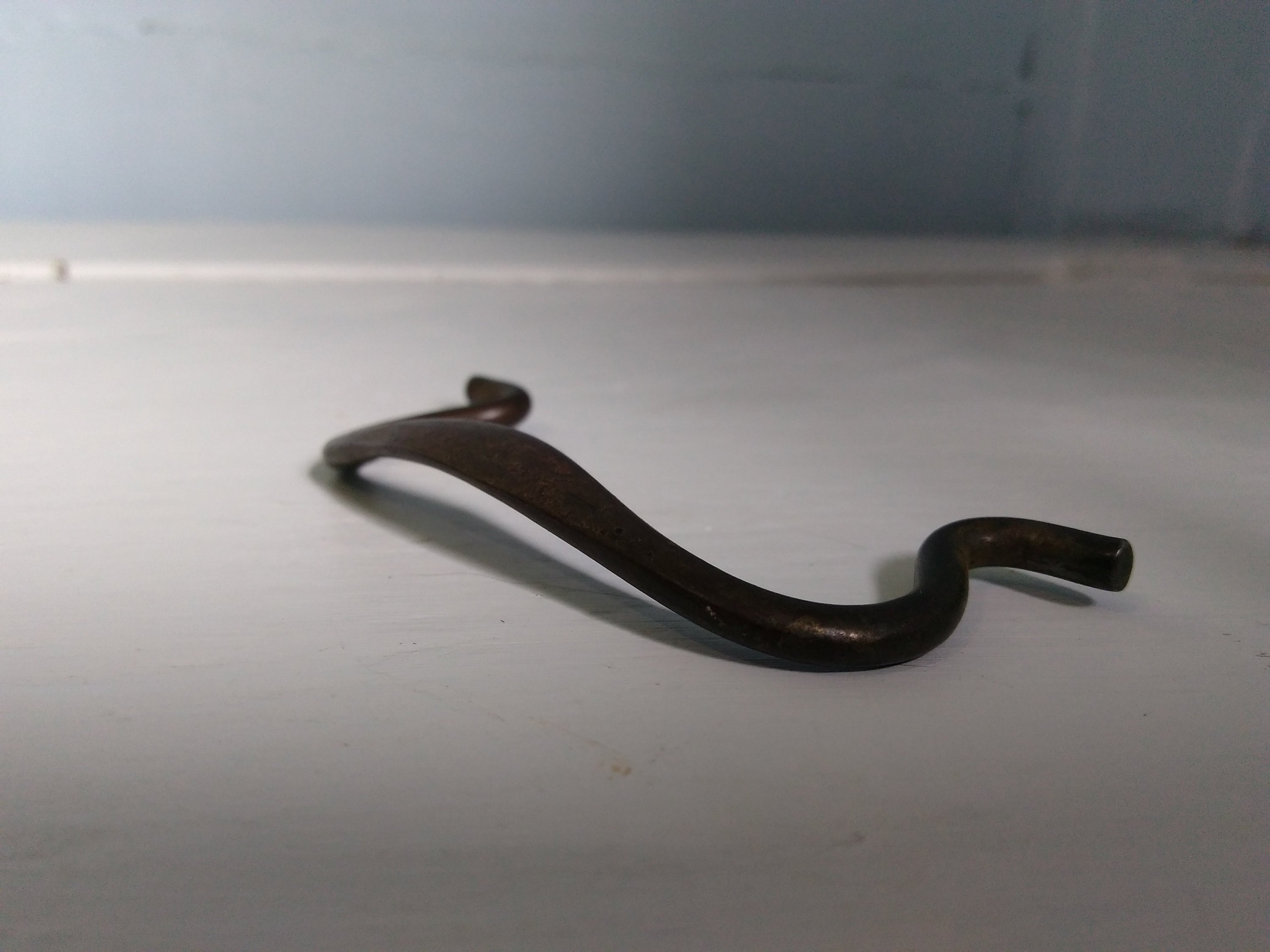 Antique Cast Brass Swan Bail Furniture Pull Hardware Dresser Drawer