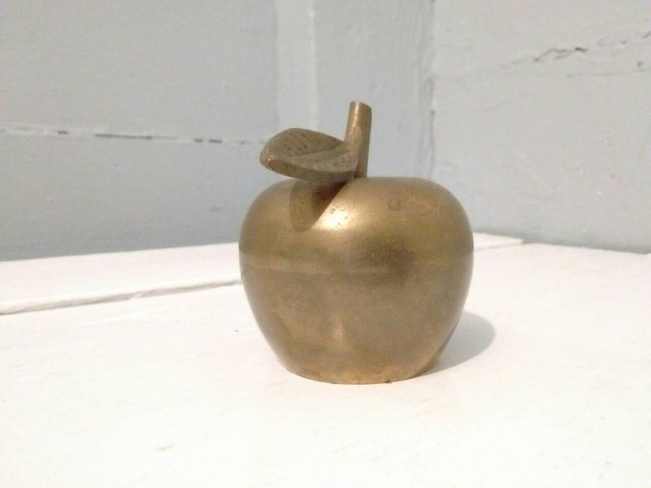 Vintage, Small, Brass, Apple, Bell, Apple Decor, Training Bell