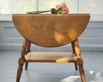 Gorgeous Vintage Cushmans Maple Drop Leaf Coffee Table Side Table with Shelf Rare Find RhymeswithDaughter