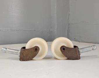 Two Vintage Heavy Duty 2" Wheels Furniture Casters Hardware RhymeswithDaughter