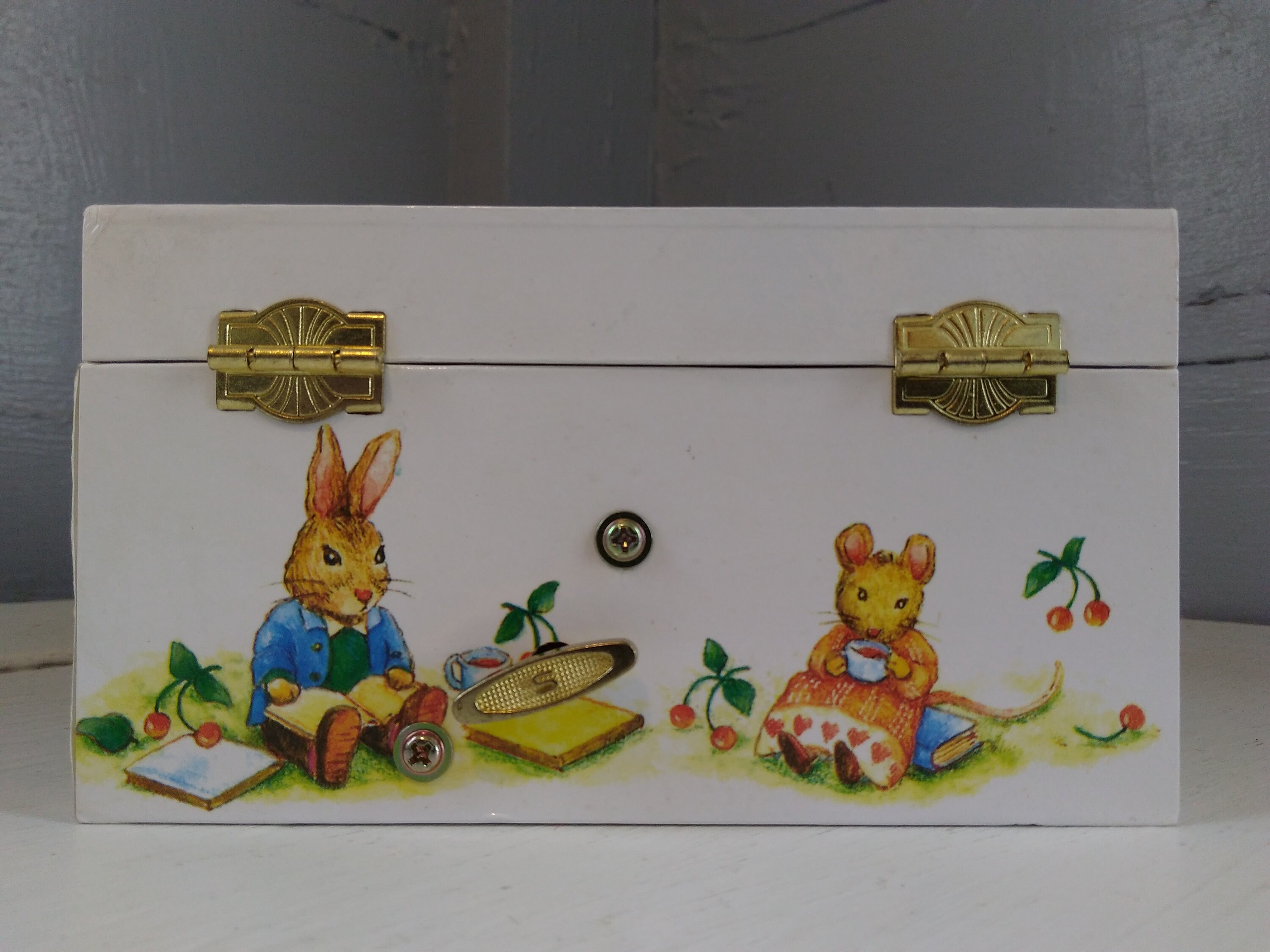 Vintage, Childrens, Musical, Bunny, Jewelry Box, Easter, Kids