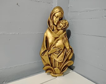 Vintage Religious Art Mary and Jesus Foam Very Light Weight Wall Art Statement Piece Christianity Photo Prop RhymeswithDaughter
